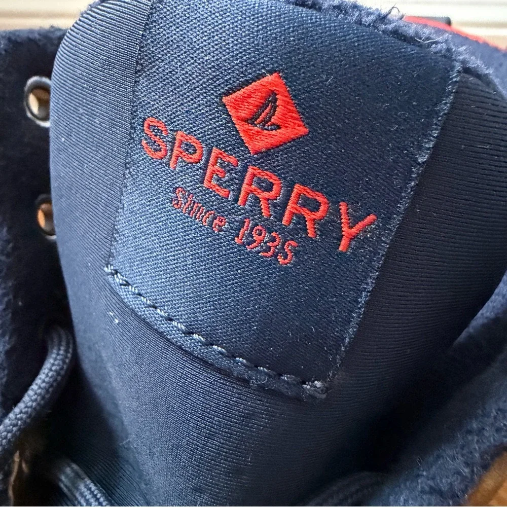 Sperry Cutwater Deck Tan/Navy Rain Mud Men’s Outdoor Boots Size 12